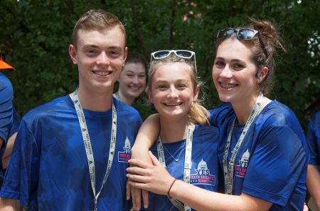 Madeline (right) with Y.E.S Participants Kelsey Coon and Noah Bright on a group tip to Mount Vernon.