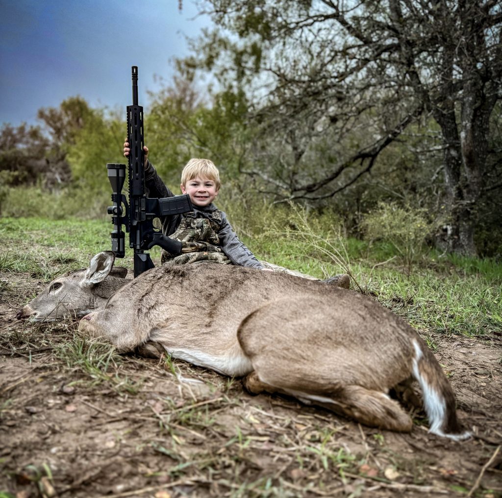 At age five, Waylon Skinner harvested his first deer, a whitetail doe, while hunting with his father on their family.