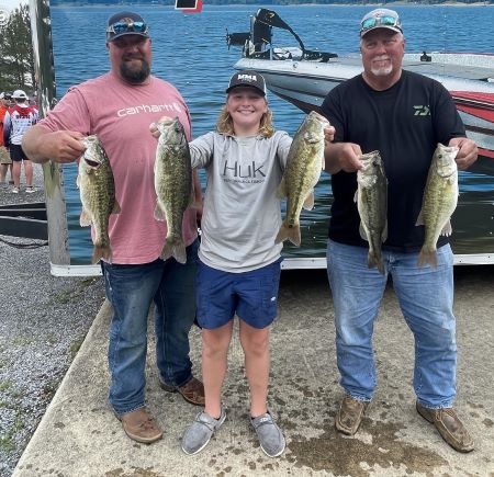 Max’s dad, Jeremy (left) and his grandpa, Wayne, have been strong influences on Max, and got him started fishing.