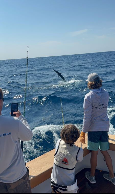 Colt with his first white marlin caught at age five.