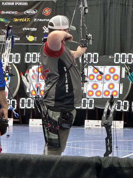 Grady competing at the Lancaster Archery Classic, where he placed fourth.