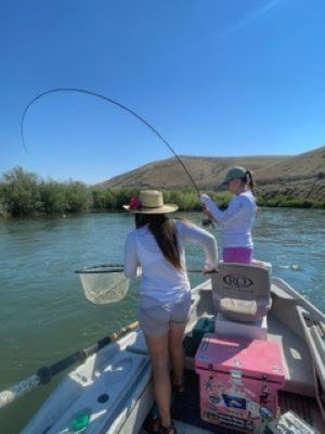 Lilli fly fishing in Montana.