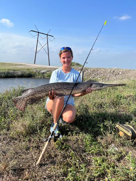 Emily holds 71 International Game Fish Association  world records that spans a wide variety of species, including Longnose Gar.