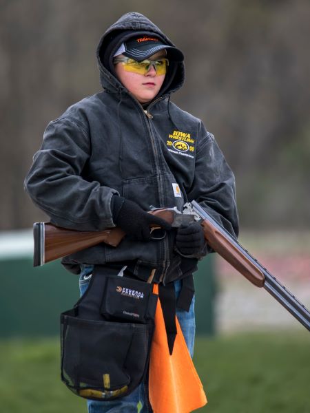 The face of determination from a member of the Solon Spartan Trapshooting Club.